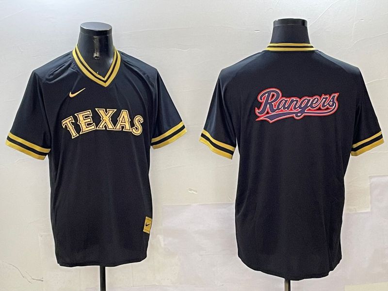 Men Texas Rangers Blank Black Gold Game 2025 Nike MLB Jersey style 7->texas rangers->MLB Jersey